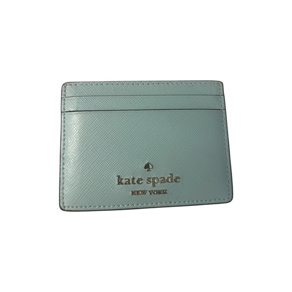Kate Spade Madison Small Slim Card Holder Blue Glow Saffiano Leather pre loved - Picture 7 of 7